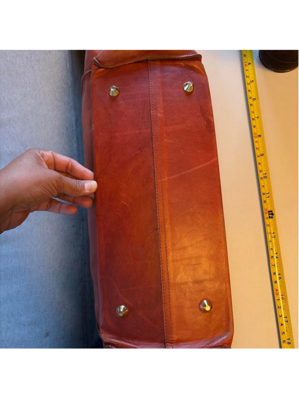 #clareV simple tote in Brown leather - Picture 6 of 8
